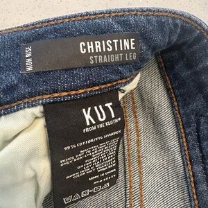 KUT From The Kloth "Christine" High Rise Straight Leg Jeans - Dark Blue